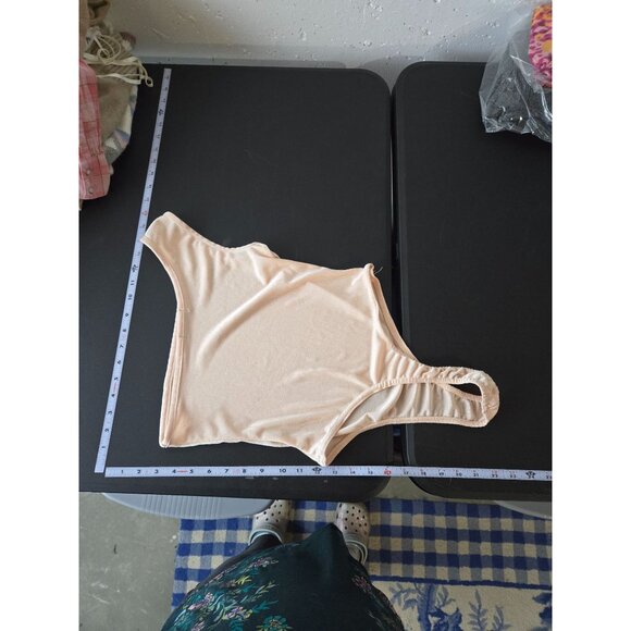 Pretty Little Thing Womens Pink One Shoulder Bodysuit Size 4 Stretch Club Party - Picture 6 of 8